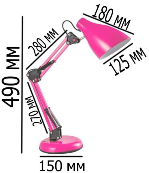 Лампа наст. офис. LUMANO LU-LN1-CONTE PINK 60W E27 розовая