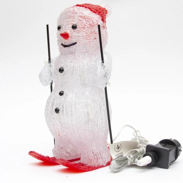 Фігура новорічна LED "Сніговик на лижах" 20*16*28.5см 30LED біла DEVILON 140403