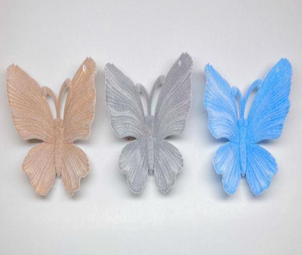 Украшение елочное бабочка бархат 10*11см пластик 1502-1