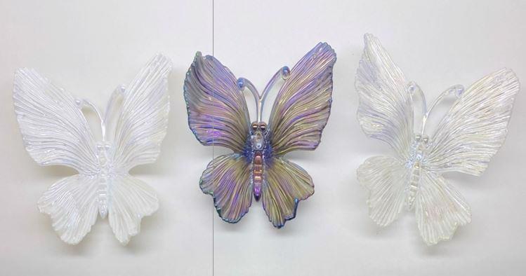 Украшение елочное бабочка хамелеон 10*11см пластик 1502-6