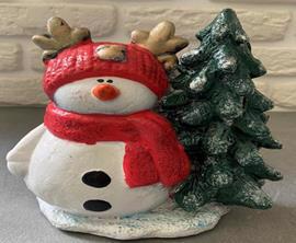 Фигура новогодняя Снеговик с ёлкой
